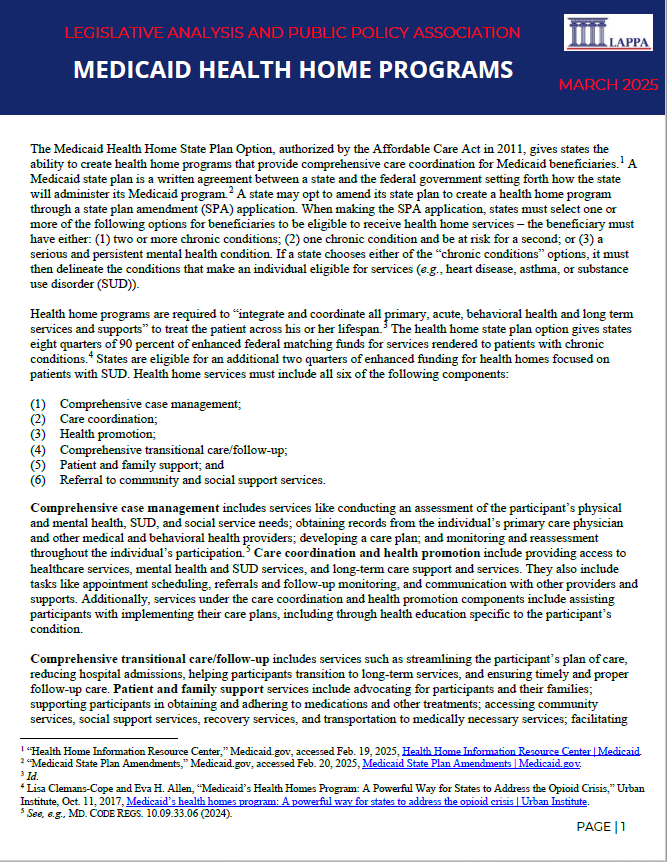 Medicaid Health Homes